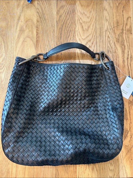 Bottega Veneta Handbags - Bottega Veneta Black Woven Leather Hobo Bag 15x13- Authenticated- Make an Offer!